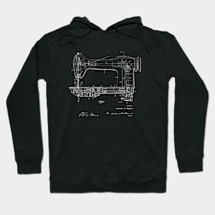 Sewing Machine Vintage Patent Drawing Hoodie